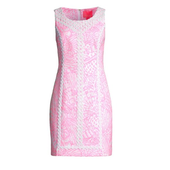 Lilly Pulitzer Dresses & Skirts - NWOT Lilly Pulitzer Macfarlane stretch shift pelican pink sea cups dress